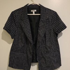 Black and White  Blazer with Lapel